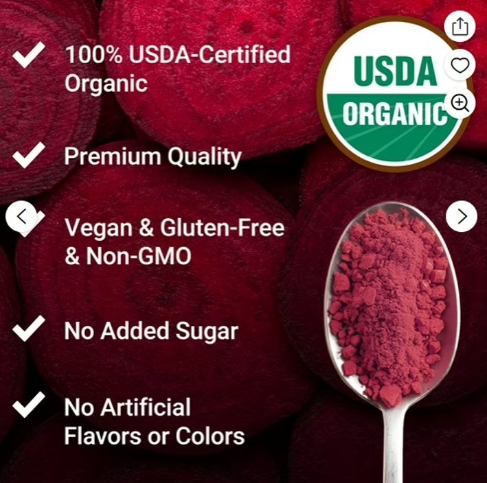 Force Factor Total Beets Organic Beetroot Powder Superfood Non-GMO & Vegan