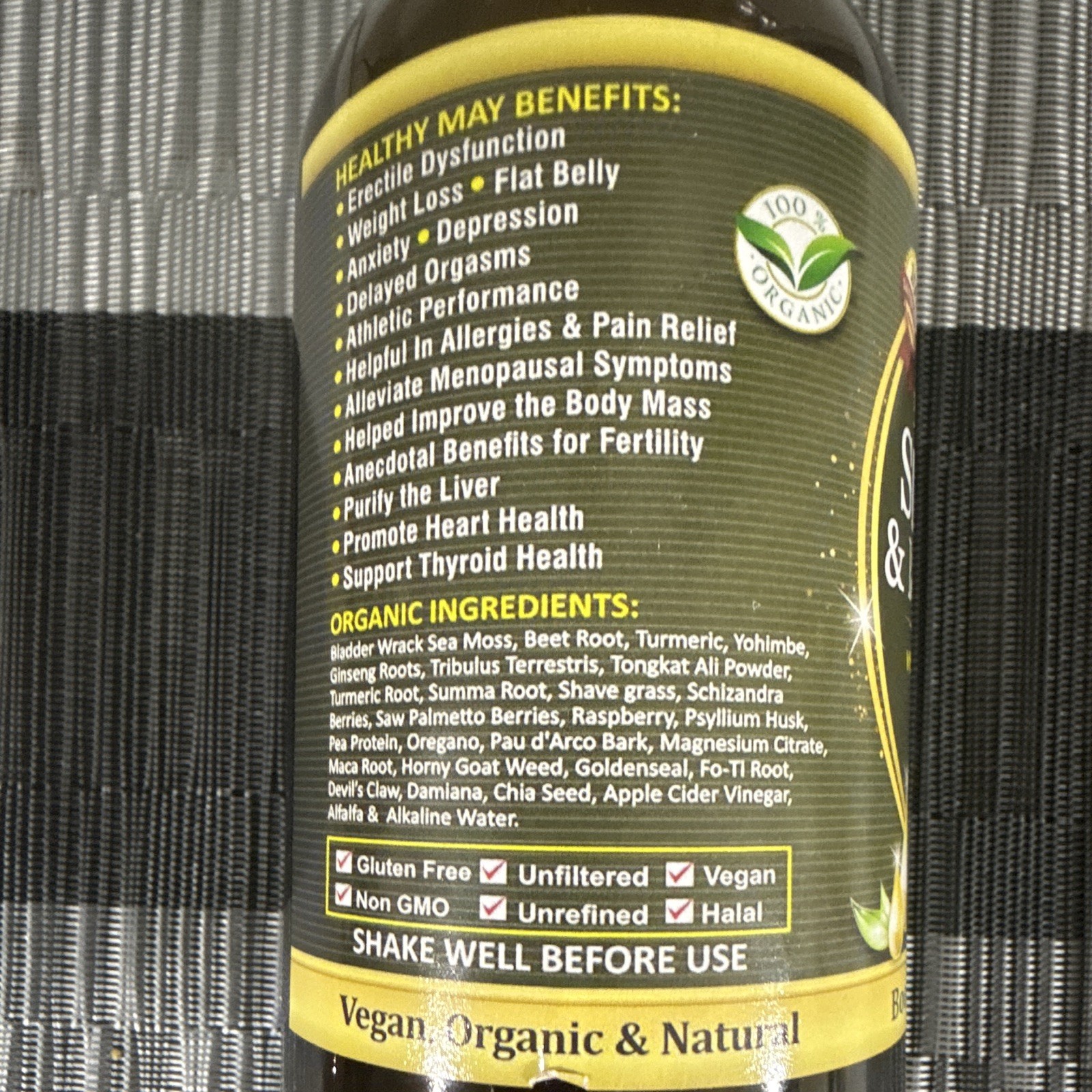 Essential Palace Bladderwrack Sea Moss Beet Root Liquid w/ Turmeric 16 fl oz