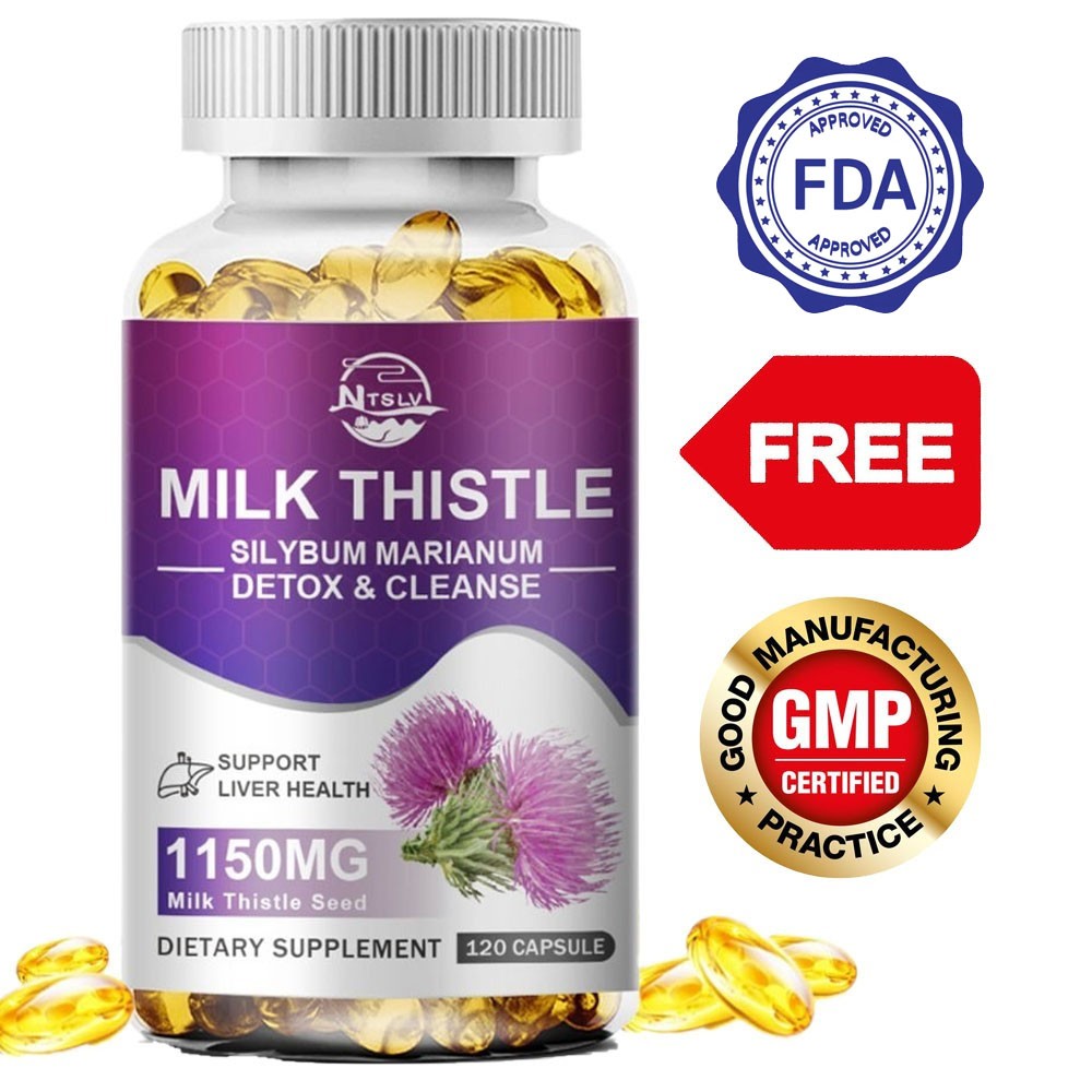 Milk thistle capsules support inflammation of the liver and thyroid gland 120pc
