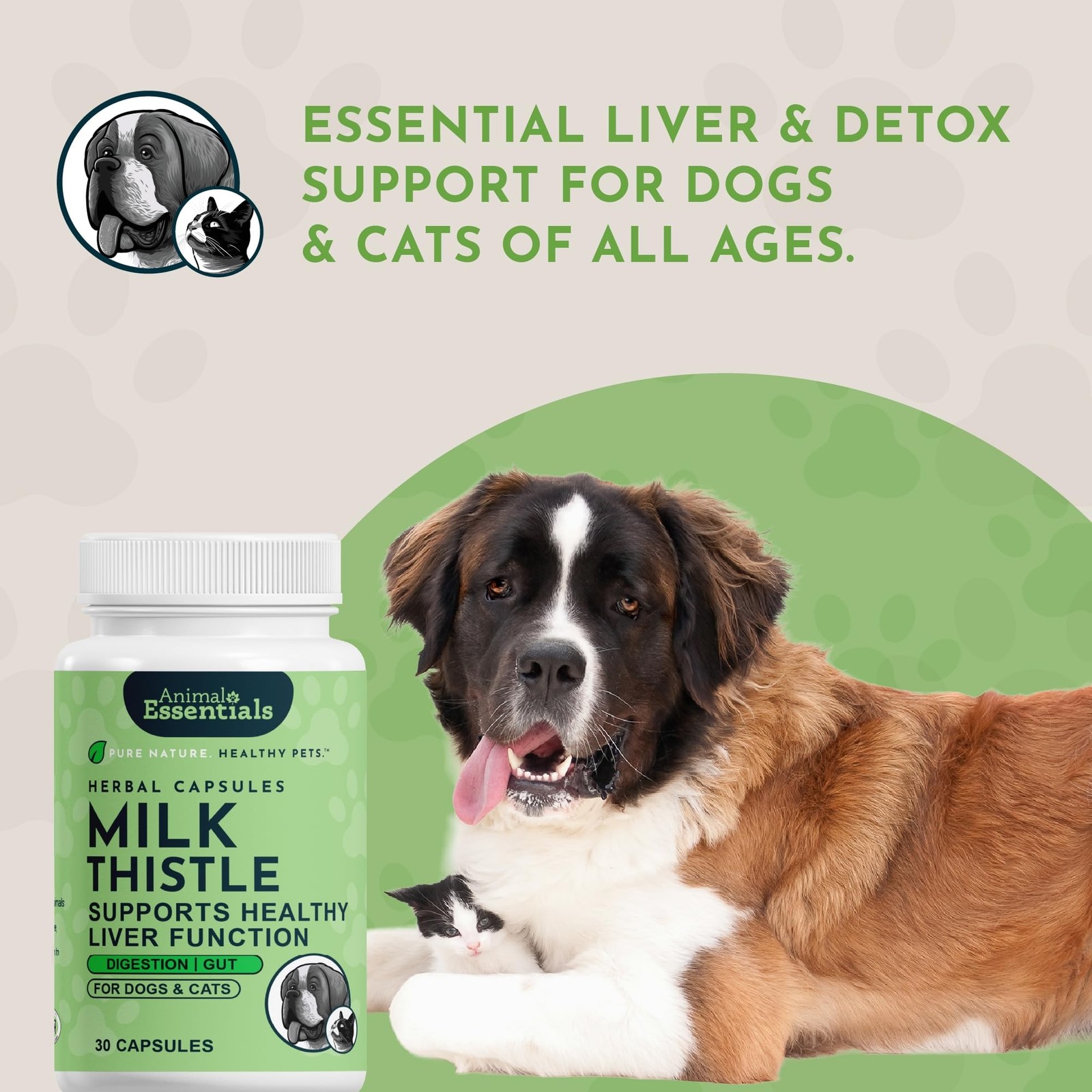 Milk Thistle for Dogs & Cats – Liver Support, Milk Thistle 150mg, Silymarin, …