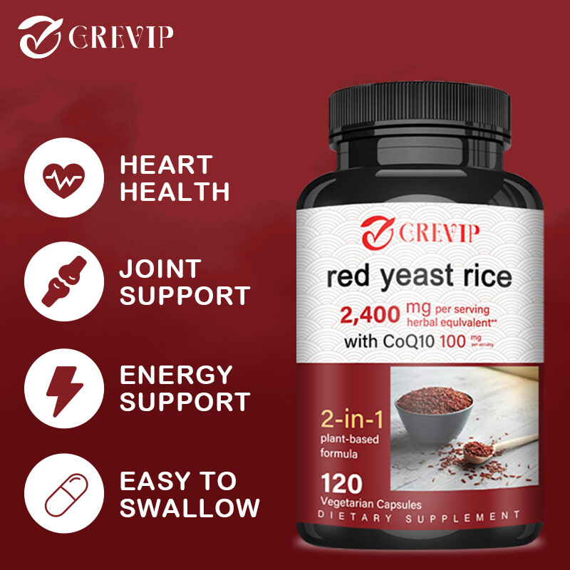 Red Yeast Rice 2400mg – CoQ10 – Energy & Stamina, Heart & Cardiovascular Health