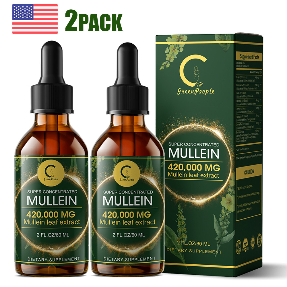 Mullein Drops for Lungs Lung & Bronchial Cleanse Respiratory Health Support