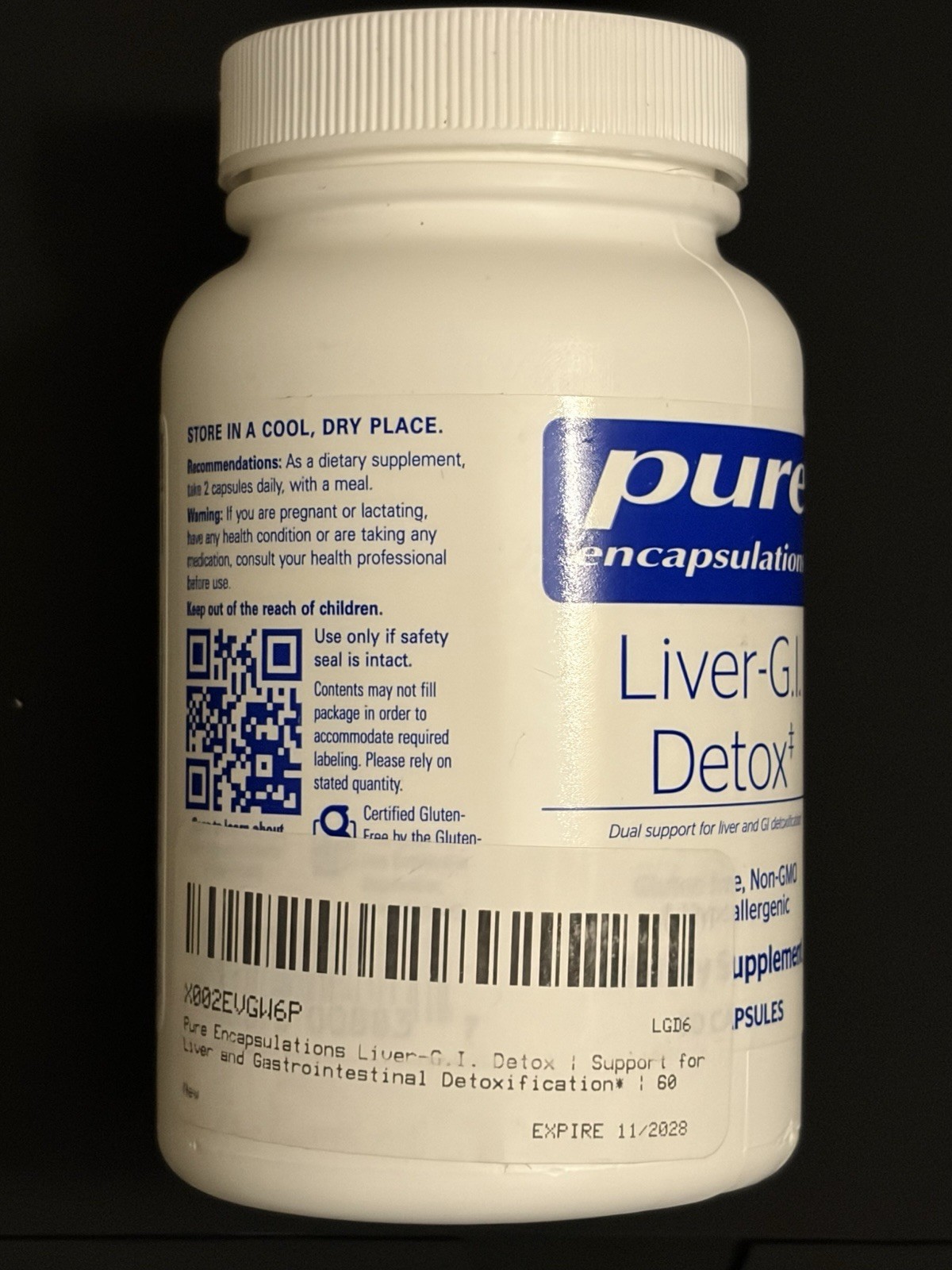 Pure Encapsulations Liver-G.I. Detox – 60 Capsules – NEW – SEALED