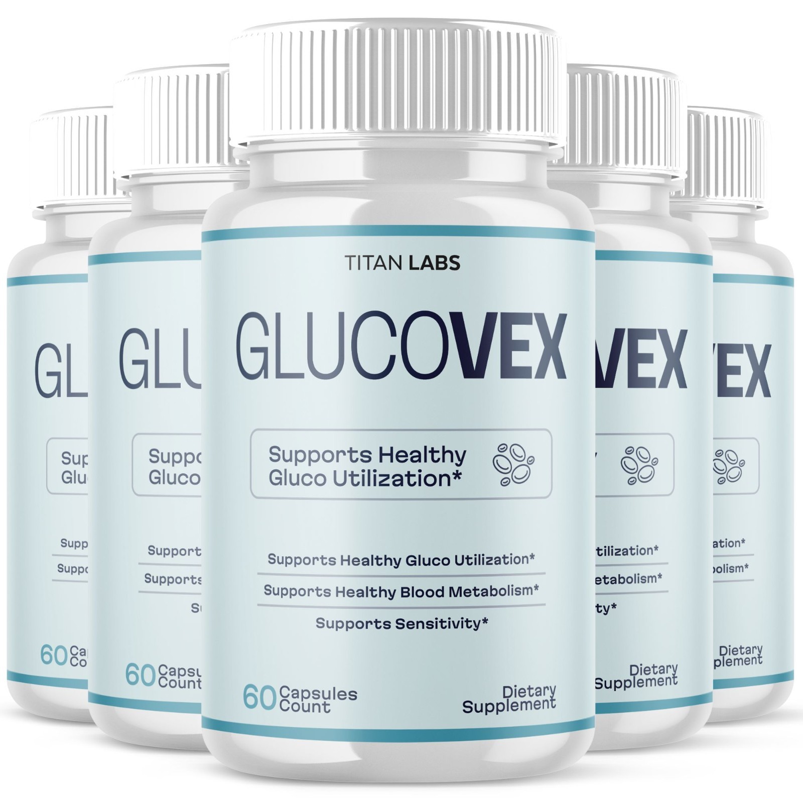 (5 Pack) Glucovex Advanced Blood Support Max Supplement Gluco Vex 300 Capsules