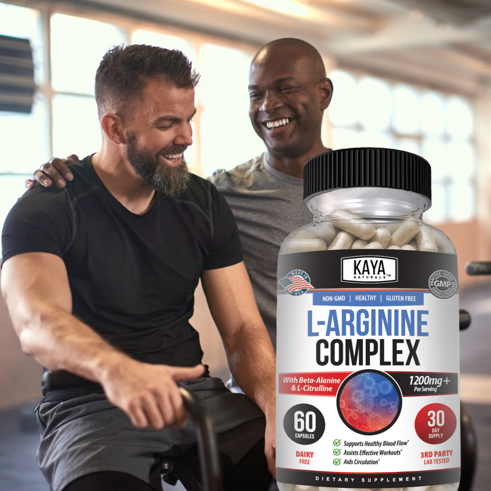 (2 Pack) L-Arginine 60ct NO3 Nitric Oxide Testosterone Booster Libido ED Support