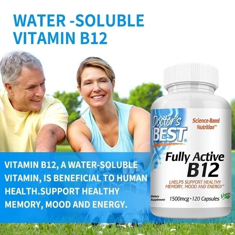 Doctors Best Fully Active B12 Methylcobalamin Energy Memory Focus 60 Veg Caps