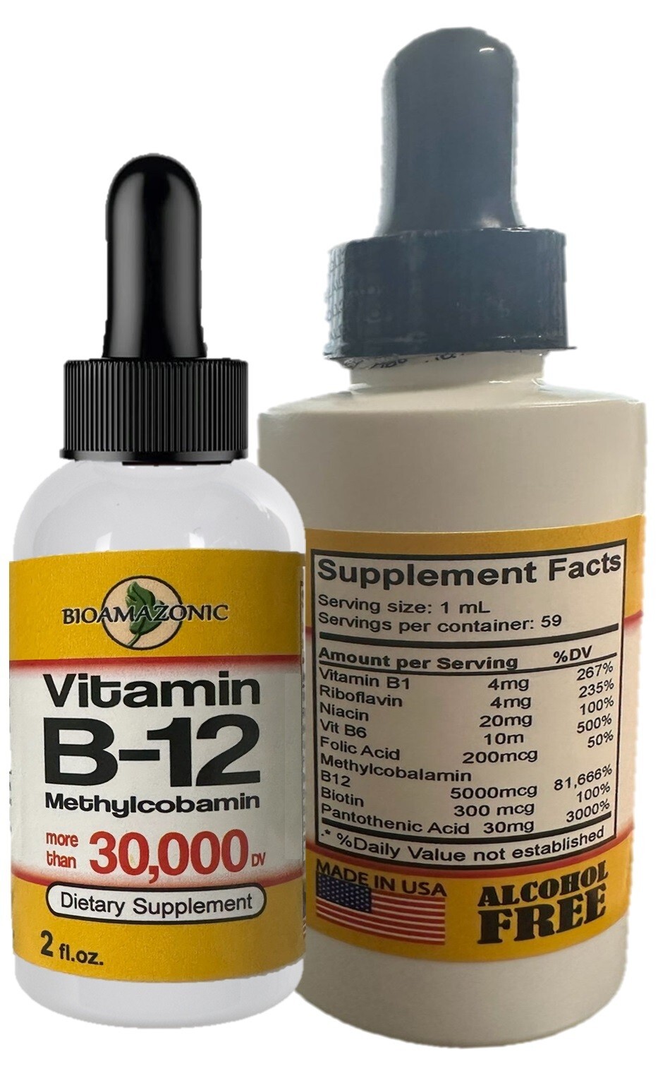 Vitamin B12 Sublingual Liquid Drops 30,000 Natural Energy Booster (2 oz)