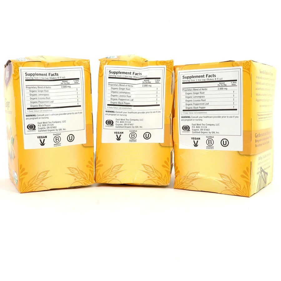 Yogi Organic Ginger Tea Bags 16 ct 1.12 oz (3 Boxes)