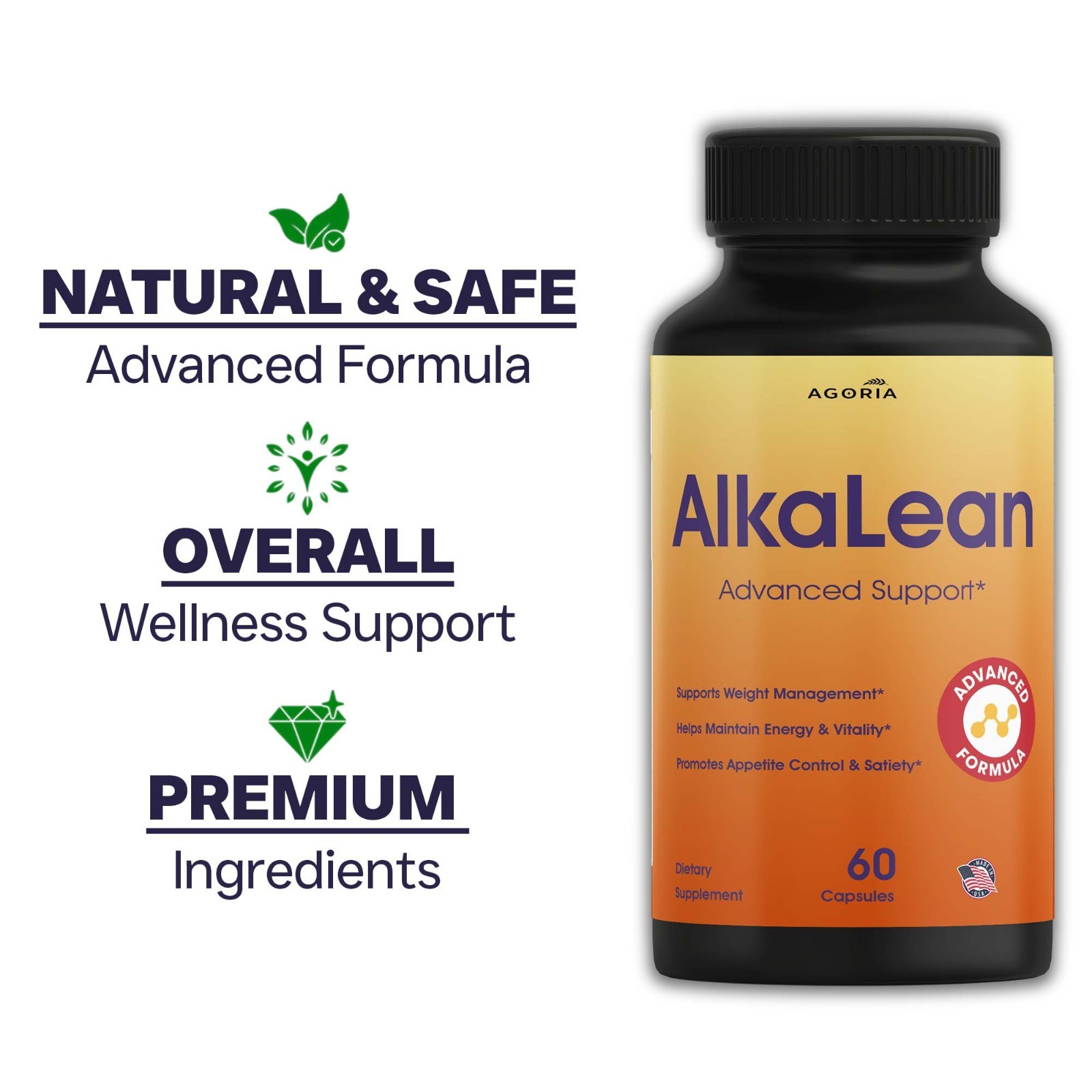 (4 Pack) Alkalean Capsules – Alkalean Advanced Formula Natural Blend Pills