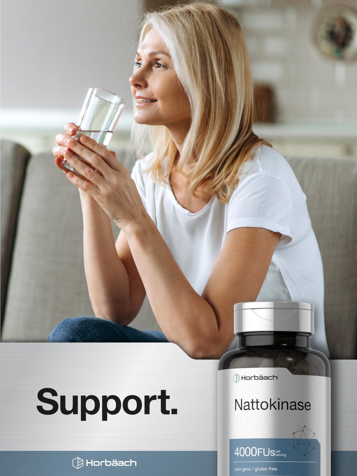 Nattokinase 4000 FU Supplement | 150 Non-GMO Gluten-Free Capsules for Heart Heal