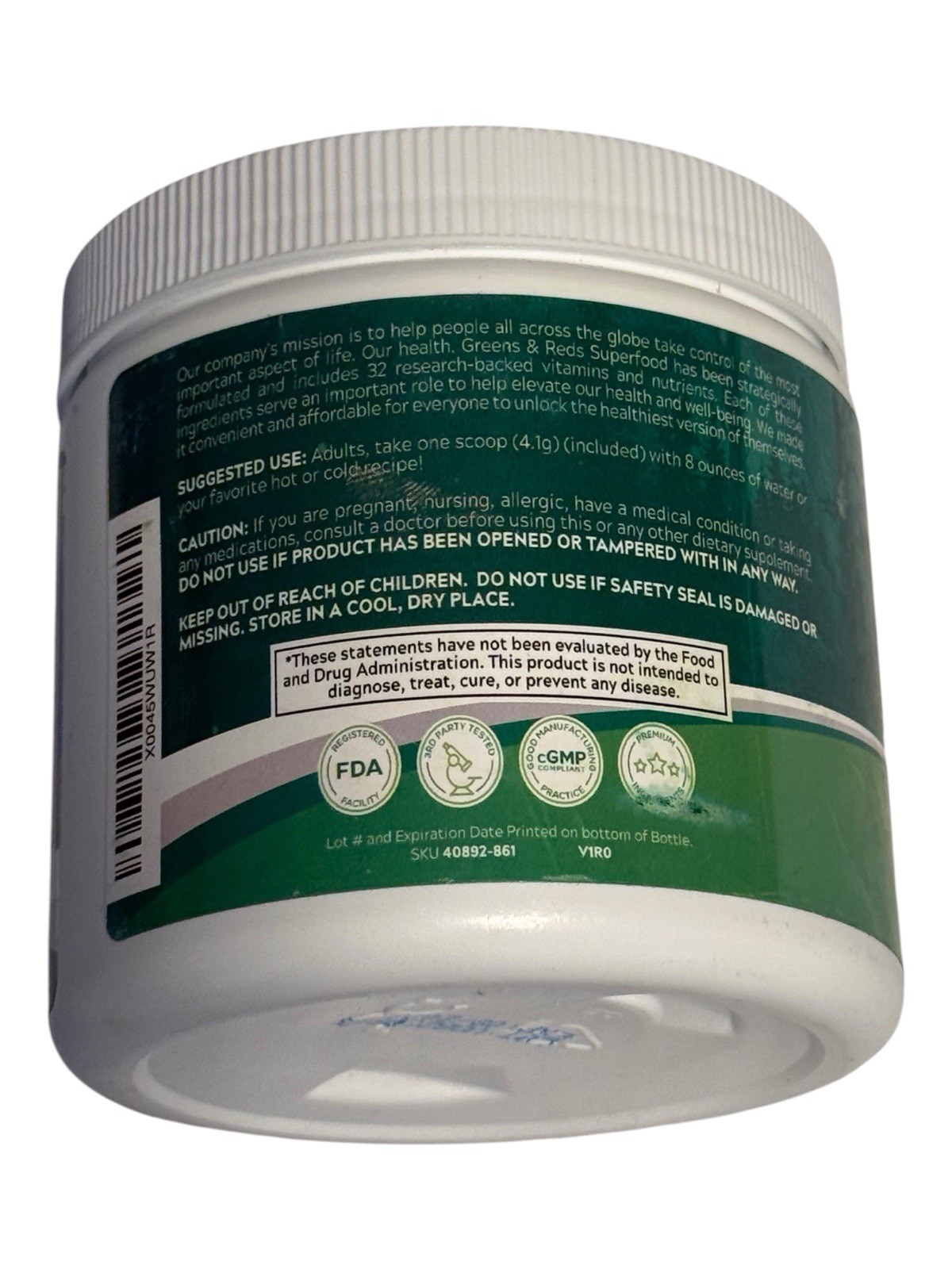 Nature’s RX- Greens and Reds Superfood Powder – 28 Servings – Ex: 8/26