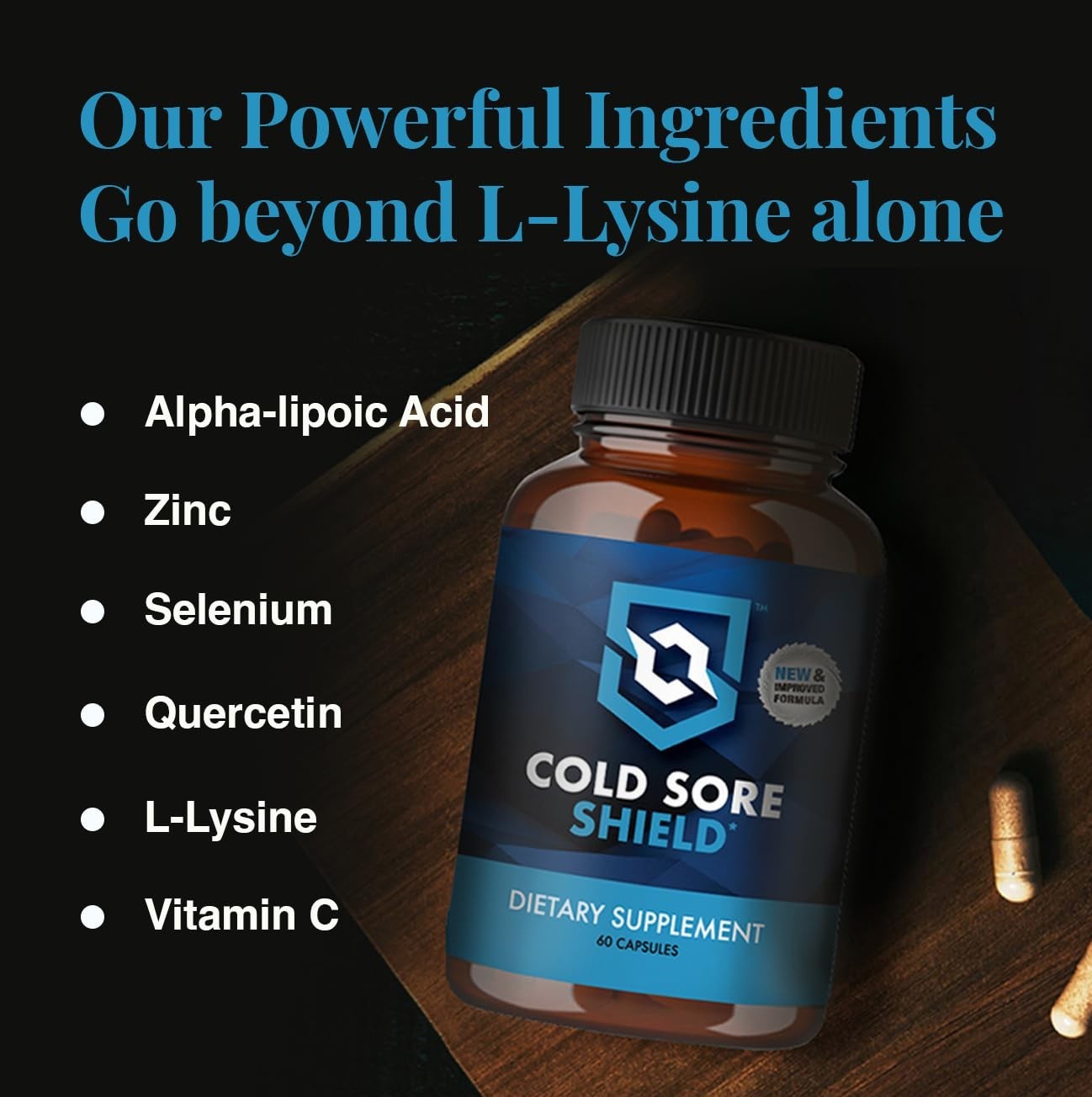 Daily Cold Sore Relief Supplement with L-Lysine & Natural Ingredients | 60 Count