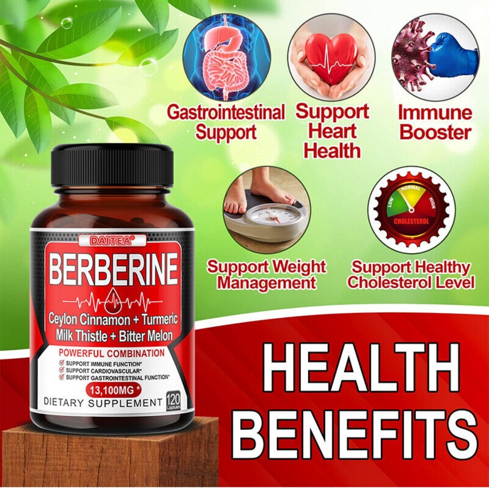 BERBERINE Support Gastrointestinal and Healthy Cholesterol Level Immune Booster