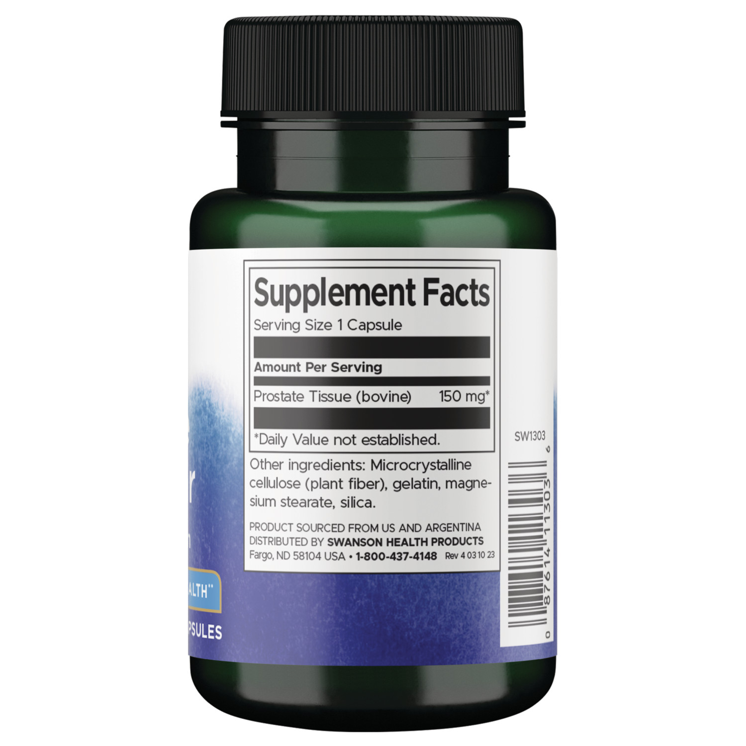 Swanson Raw Prostate Glandular 150 mg 60 Capsules