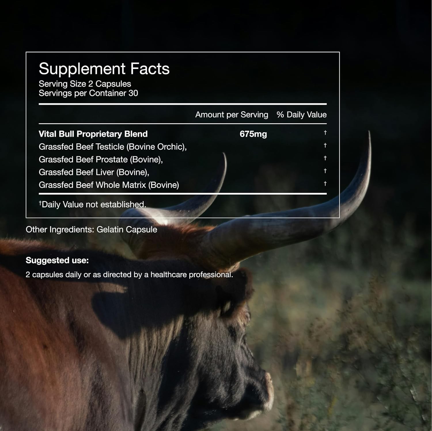 2x Lonvera Vital Bull Beef Organ Health Formula Blend for Men – Grass Fed Organs