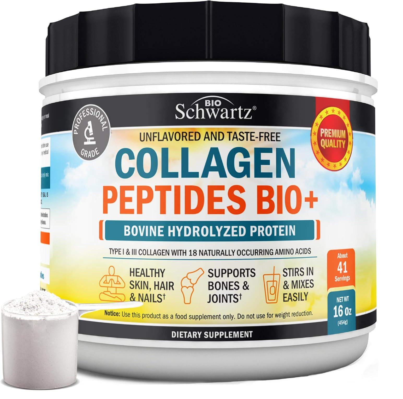 Multi Collagen Protein, Amino Acids, Unflavored, 16 oz Free Shipping