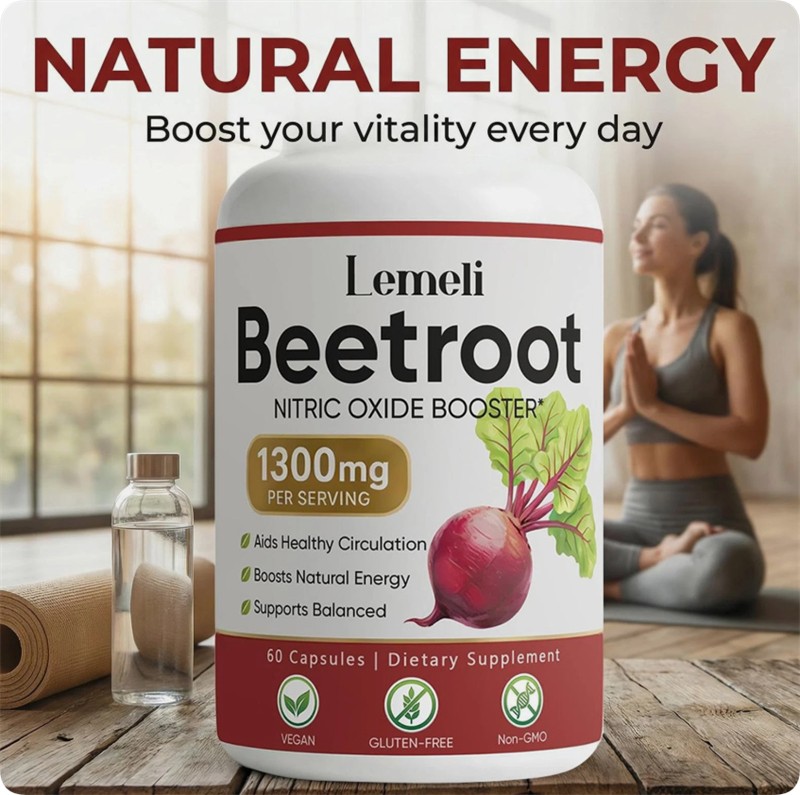 3x Lemeli Beetroot – 1300mg, Lemeli Beet Root Supplement 60 Capsules