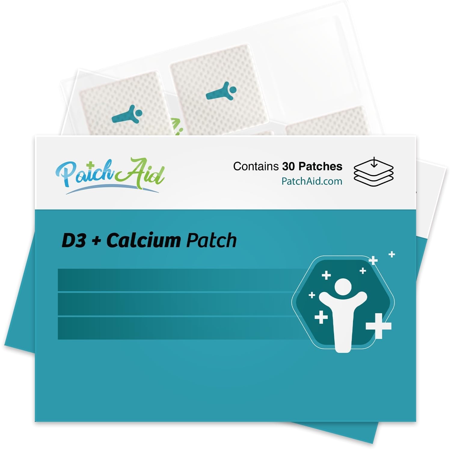 PatchAid D3/Calcium Plus Topical Patch 30-Day Supply 30 Count (Pack of 1)