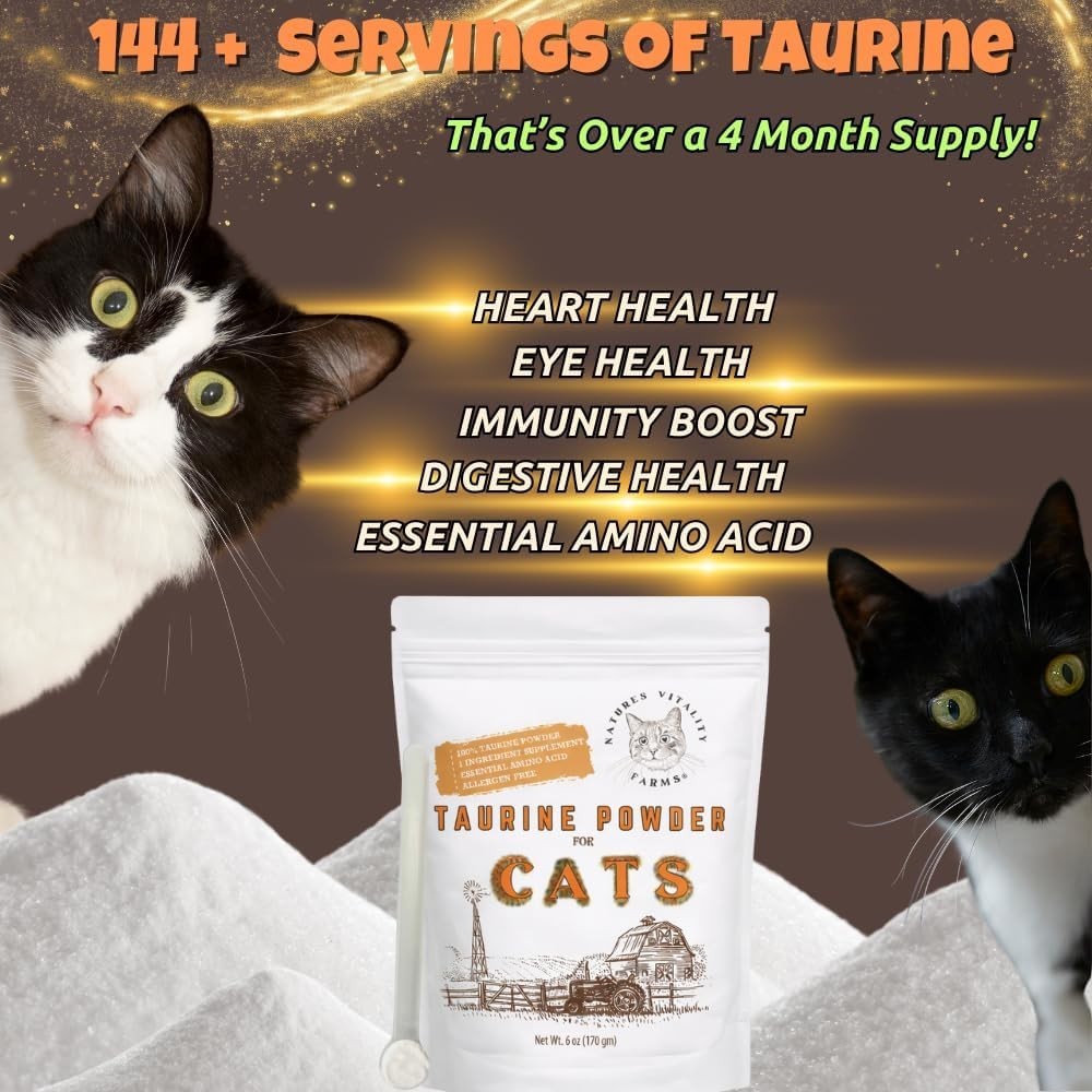 Taurine for Cats – Taurine Powder for All Ages Including Kittens – 144+ Servings