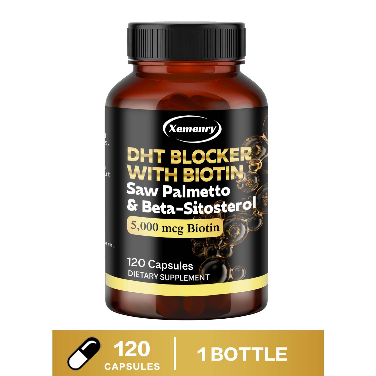 120pcs DHT Blocker – Biotin, Saw Palmetto, Beta-sitosterol – Boosts Hair Growth