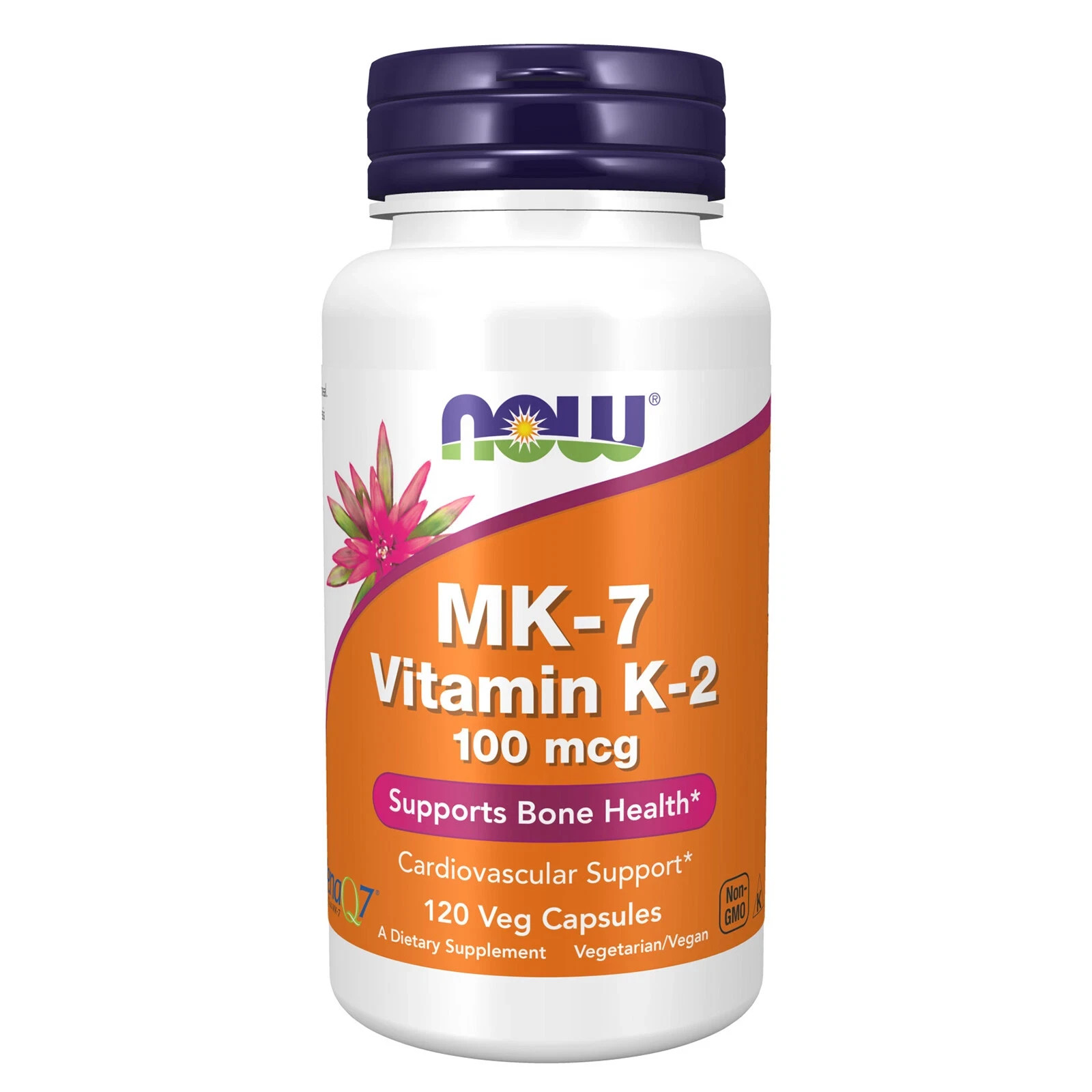 NOW Foods MK-7 Vitamin K2 100mcg 120 Veg Capsules Non GMO Supplement