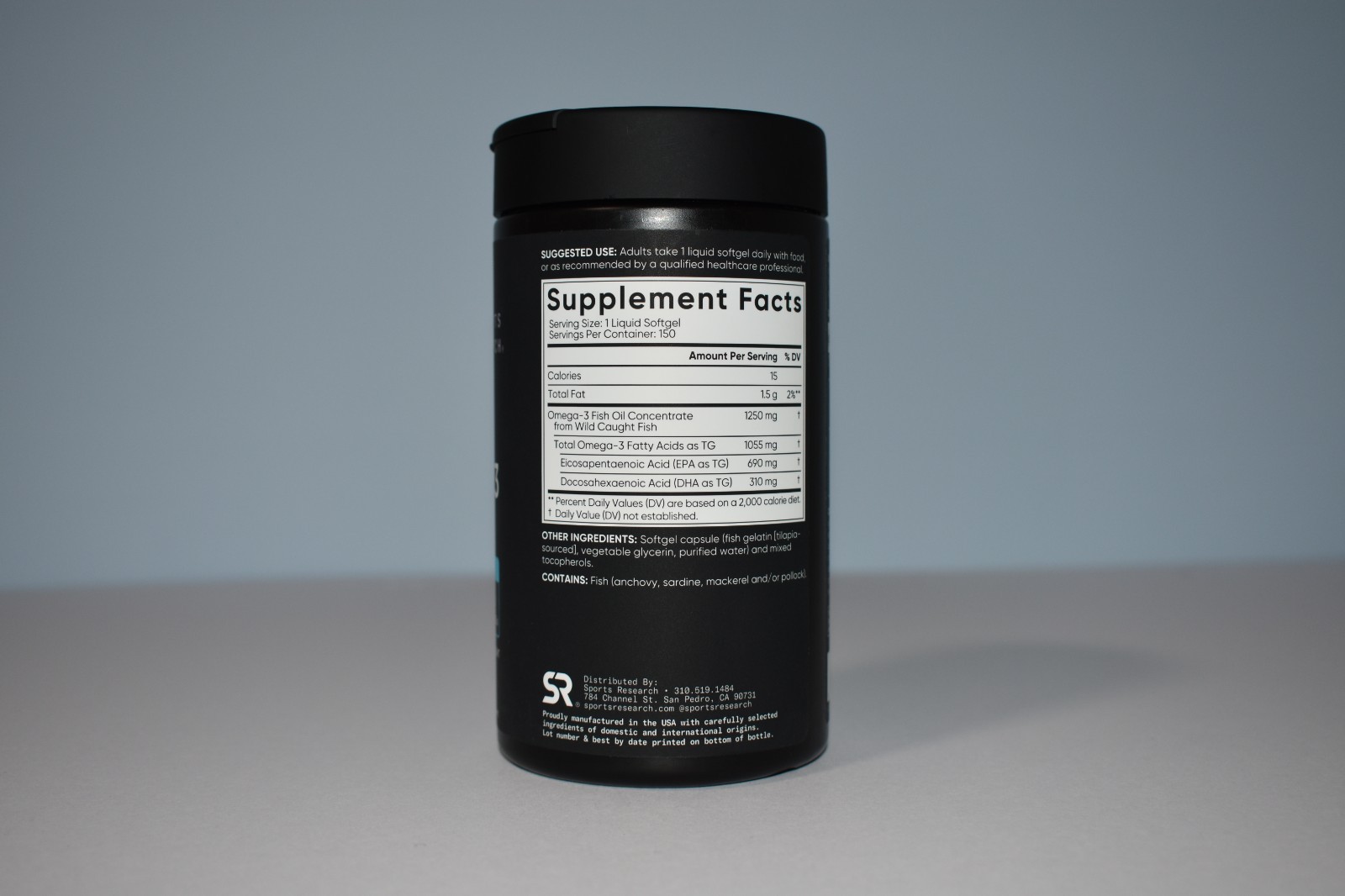 Sports Research Triple Strength Omega-3 Fish Oil, 150 Fish Softgels New, Fresh