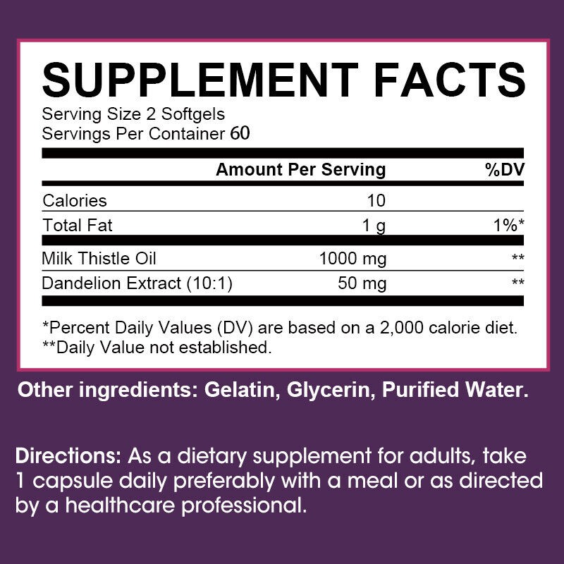 Milk Thistle (Silymarin) Extract 1050 mg liver cleanser liver detox cardio vegan