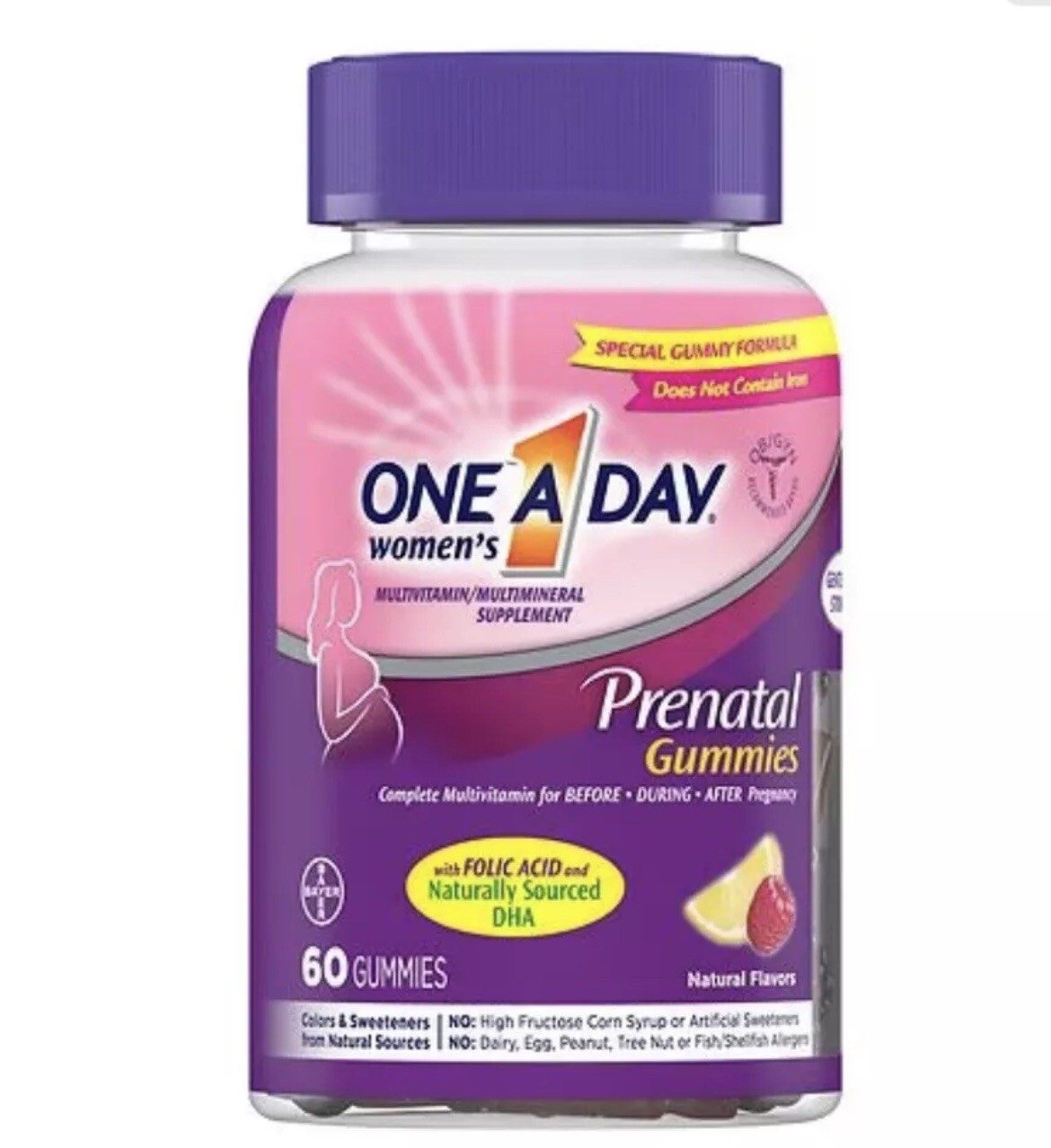 One A Day Women’s Prenatal Folic Acid 60 Gummies 12/2024