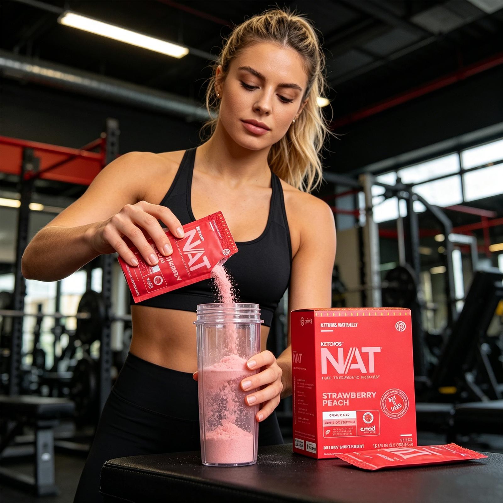 PRUVIT Ketone Drink Keto Nat STRAWBERRY PEACH Charged 20 Pack