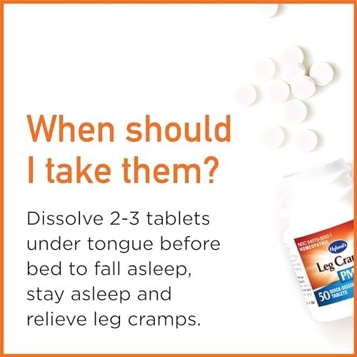 Leg Cramps PM Tablets with Quinine – 50 Count, Pack of 6 for Nighttime Relief