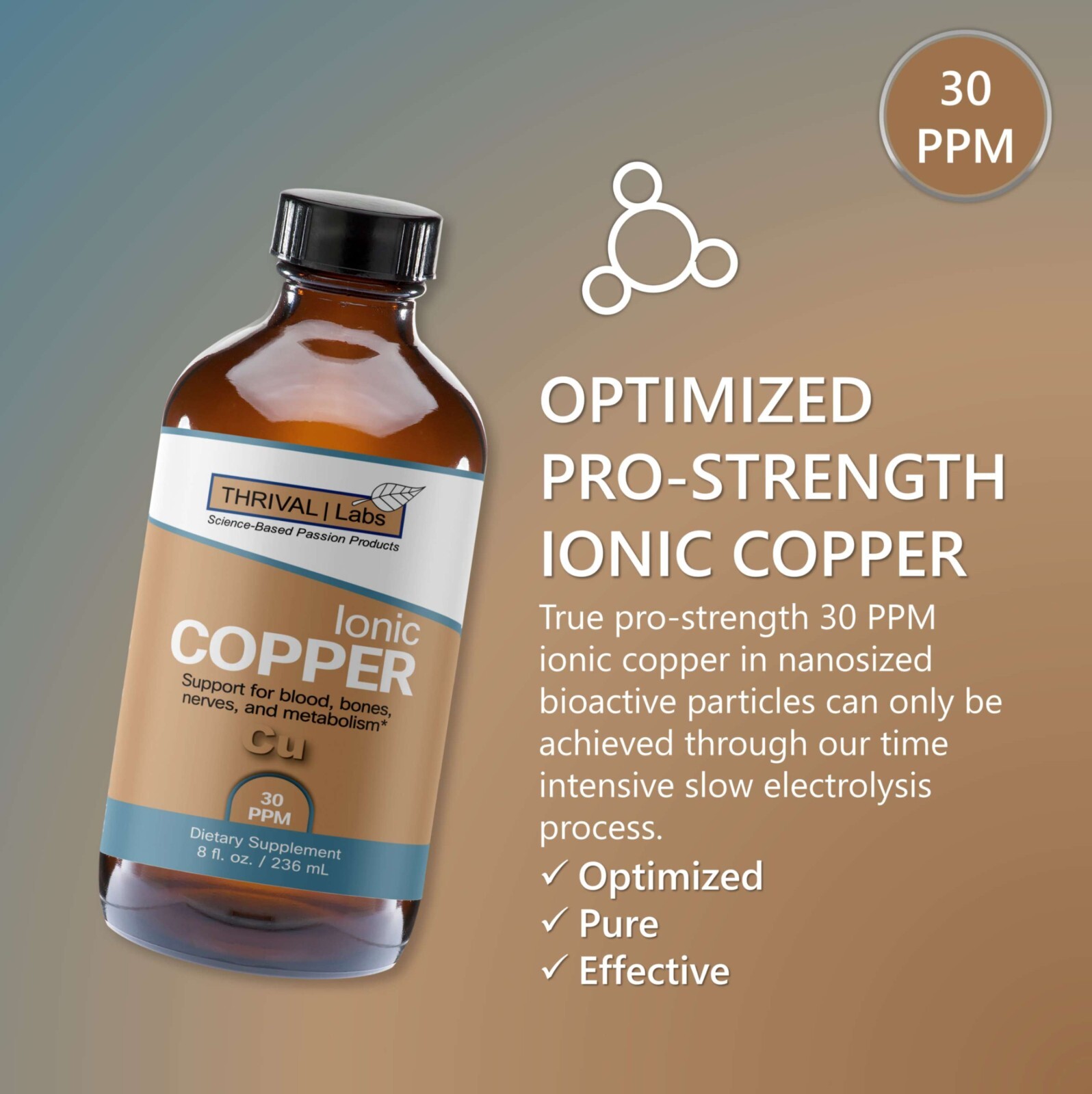 Ionic Colloidal Copper Liquid (4oz/30 PPM) | Blood | Hair | Skin – Thrival Labs