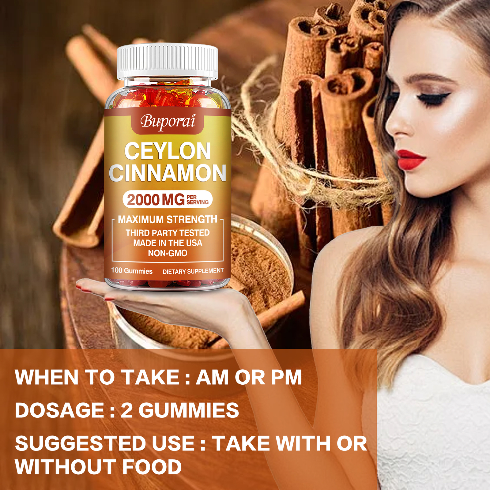 Ceylon Cinnamon 2000mg – Supports Heart Health & Immunity, Blood Sugar Health