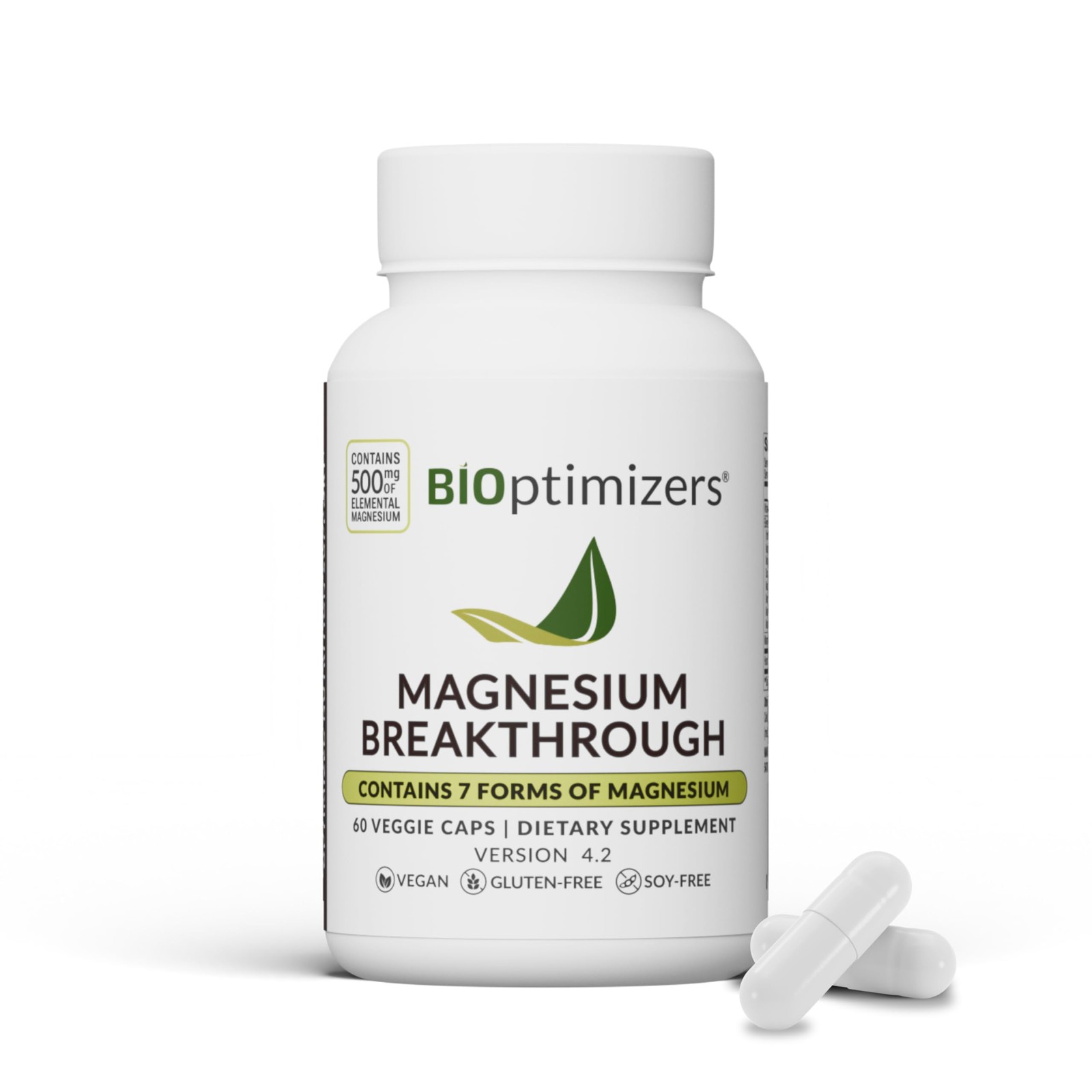 BIOptimizers Magnesium Breakthrough Supplement with 500mg – 7 Forms of