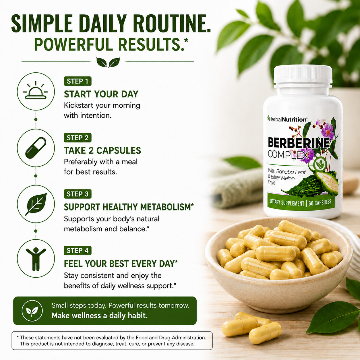 Berberine Complex 1250mg Glucose Metabolism, Immunity & Weight Loss 2 Bottles
