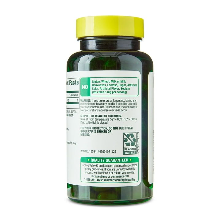Spring Valley CoQ10 100mg Rapid-Release Softgels Heart Health 120 Count