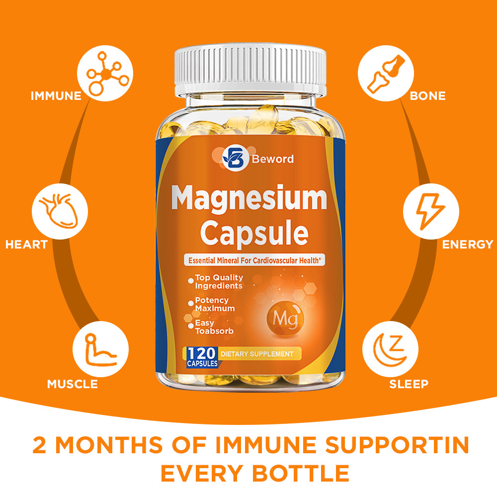 Magnesium Glycinate 500mg 120 Pills Sleep Support, Stress Relief & Bone Care