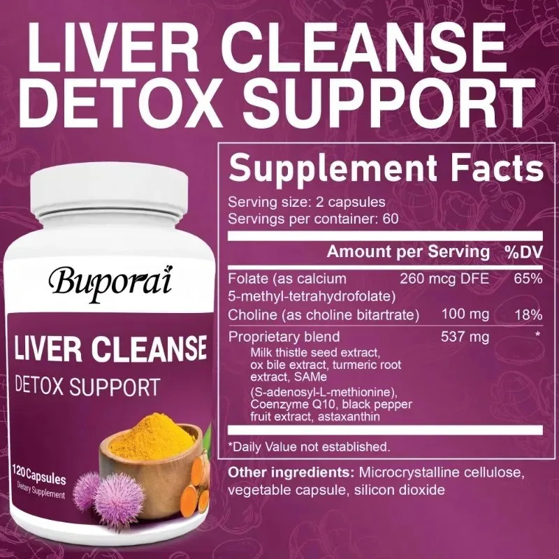 Liver Cleanse Detox 120pcs,Support Cell Repair,Promotes Digestion and Absorption