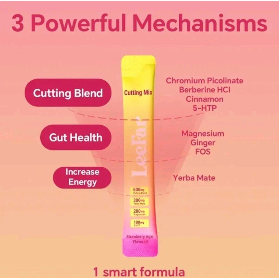 Cutting Drink Mix – Berberine+Yerba Mate, Boost Metabolism Gut Health Supplement
