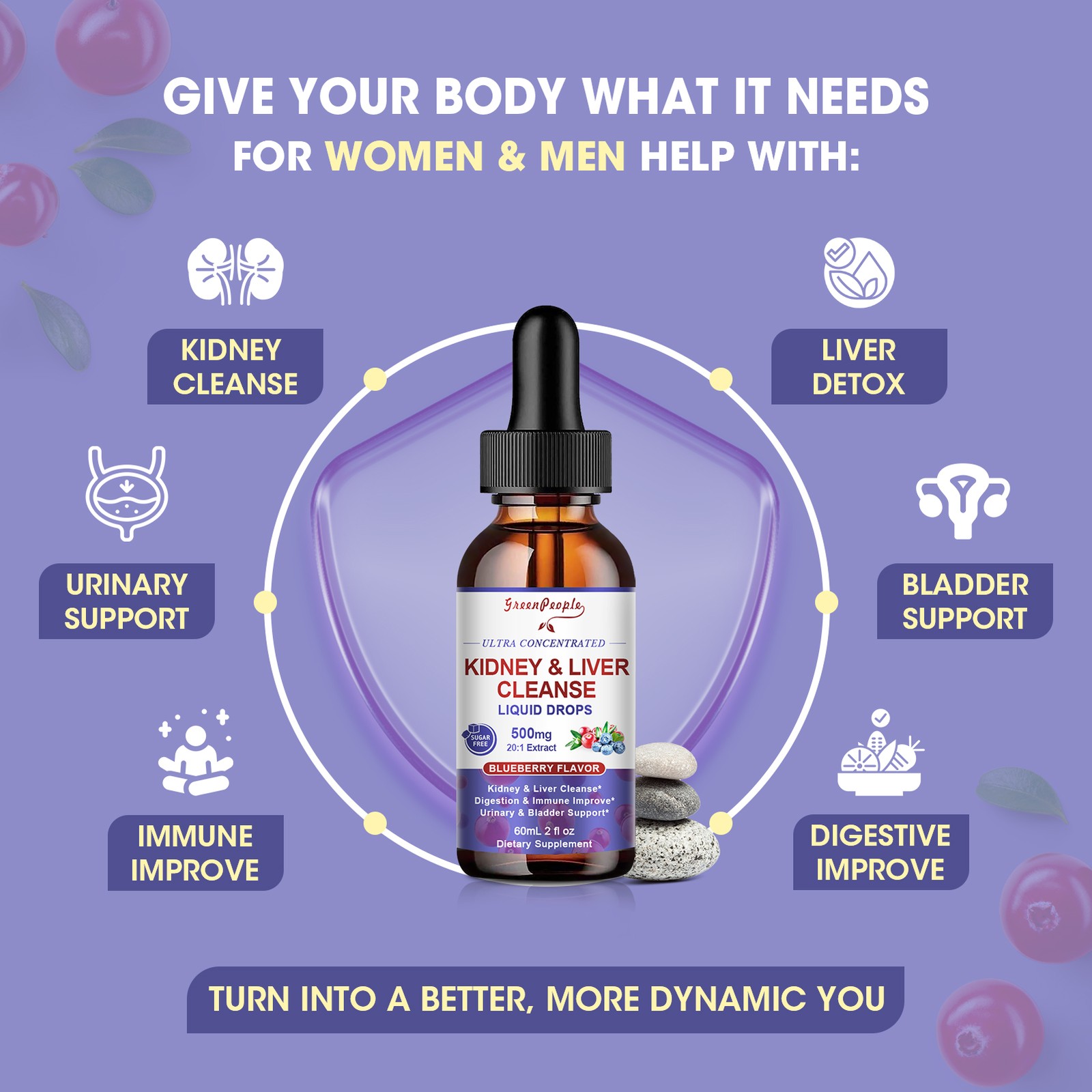 4 Pack Kidney Cleanse Detox & Repair Drop Vegan Kidney Support Alcohol-Free