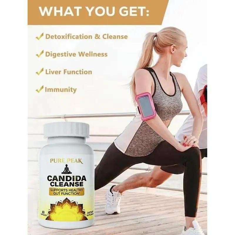 Pure Peak Candida Cleanse-Gut & Colon Support 60 Capsules for Men & Women