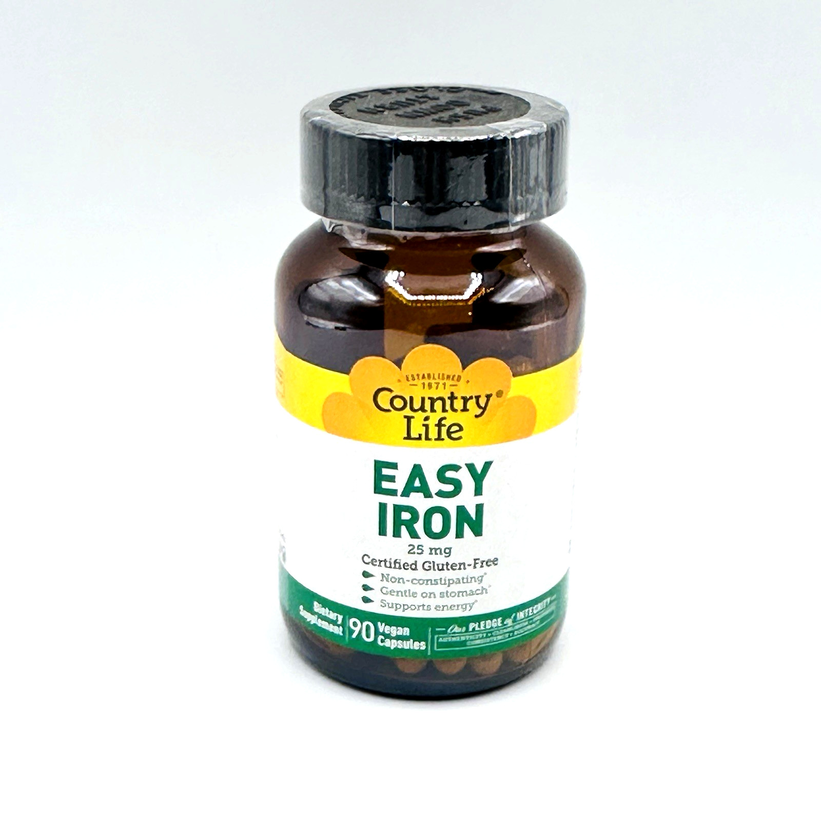 Easy Iron Dietary Supplement by Country Life – 25 mg – 90 Capsules – Exp 08/2026