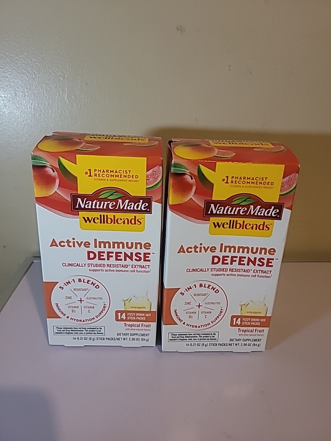 2x Nature Made Active Immune Defense 14 Fizzy Drinks EXP 06/2025