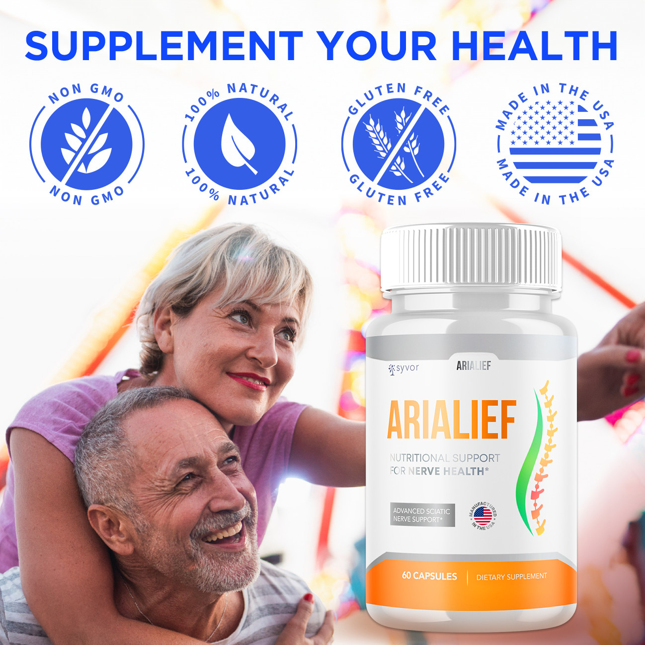 (5 Pack) AriaLief Brain Pills – Nerve Health & Cognitive Support Supplement