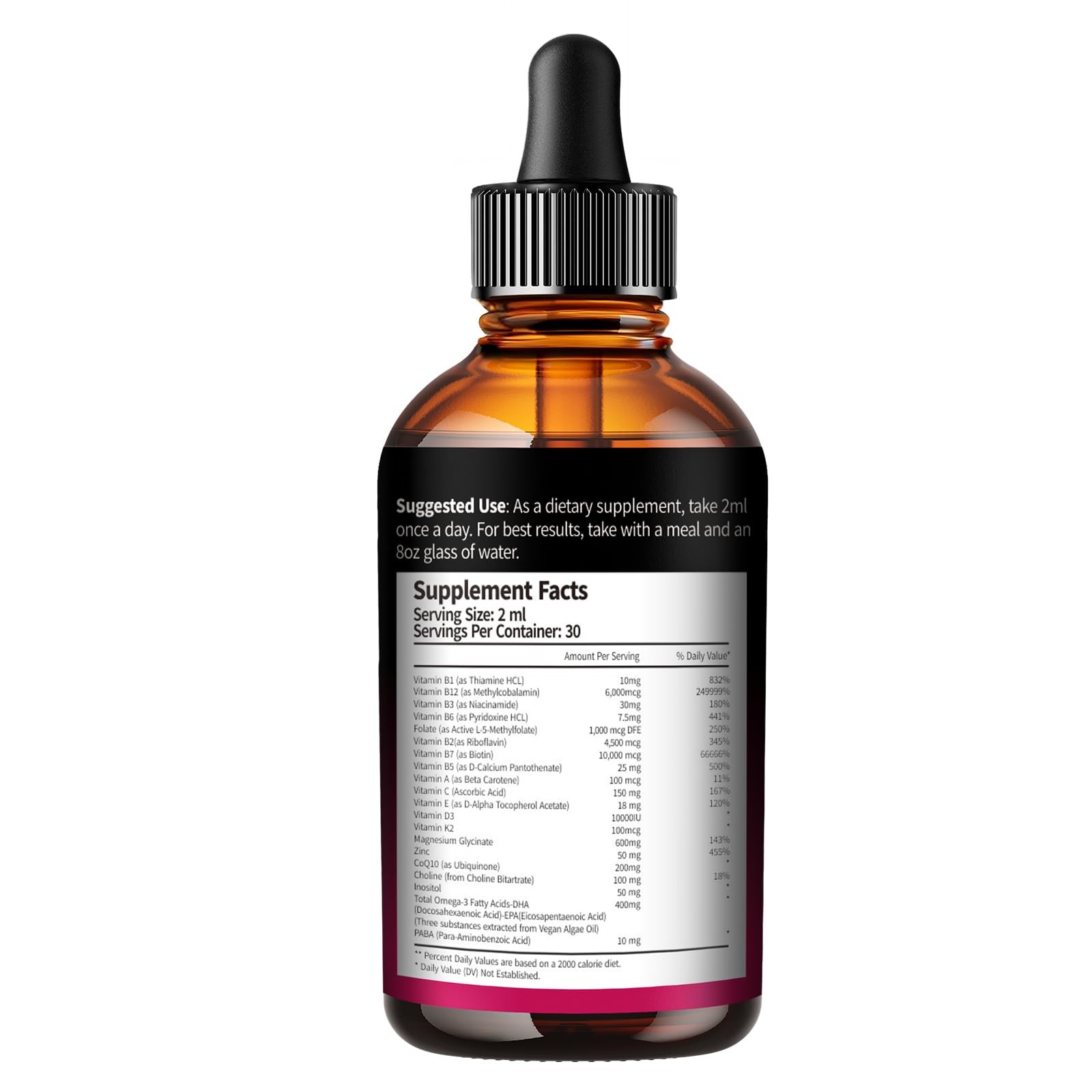 VivoNu Vitamin B Complex Liquid 30 Fl Oz (Pack of 1), 2 1)
