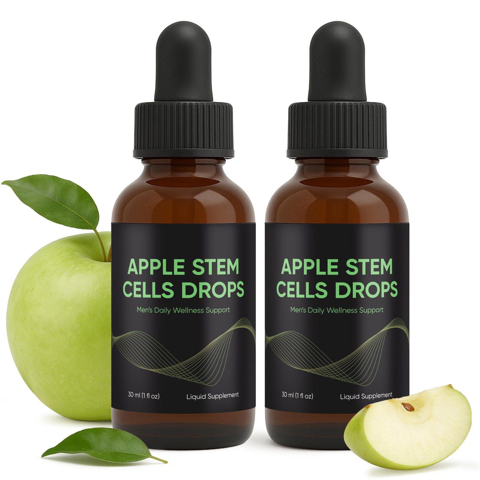 Cellics Apple Stem Cell Drops 2 Pack Fulvic Acid Fucoidan Wellness 60ml