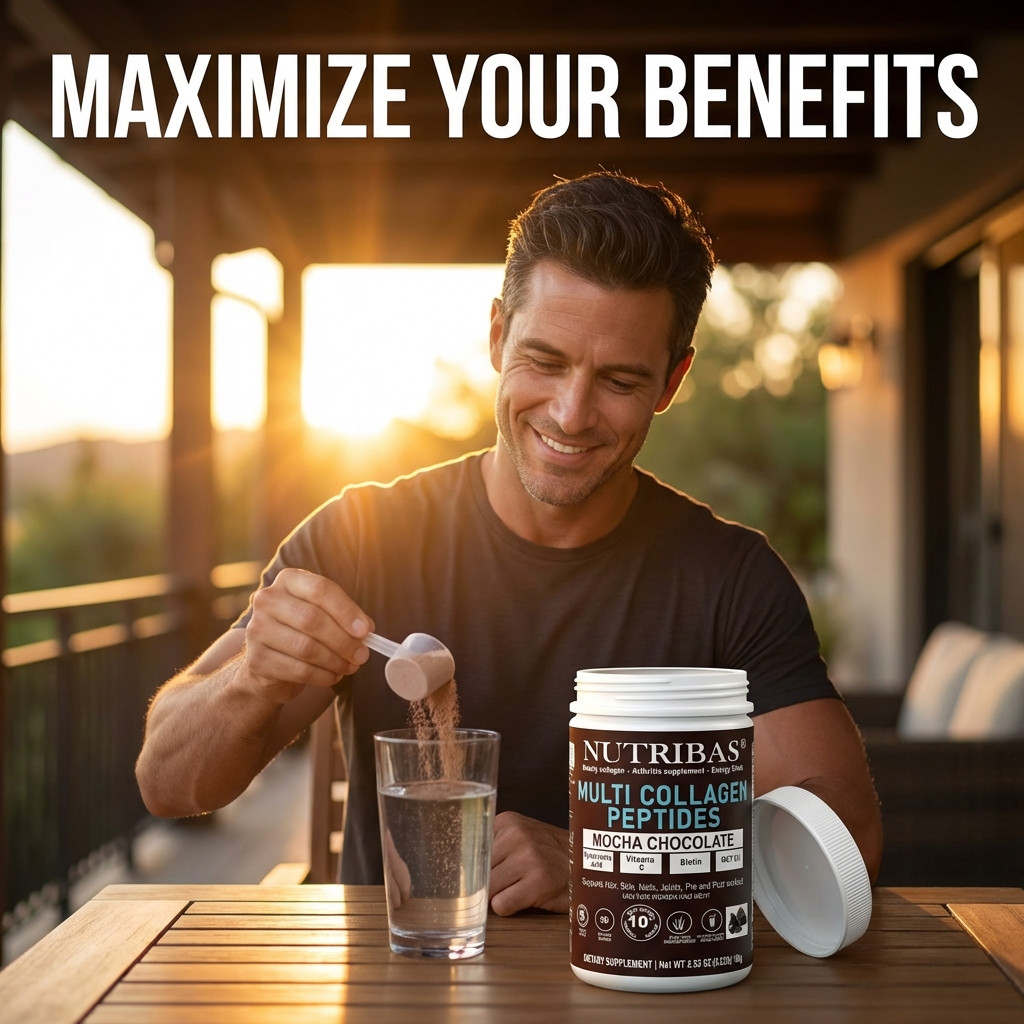 Collagen Powder with Biotin, Hyaluronic Acid, Vitamin C, MCT Oil, Chocolate