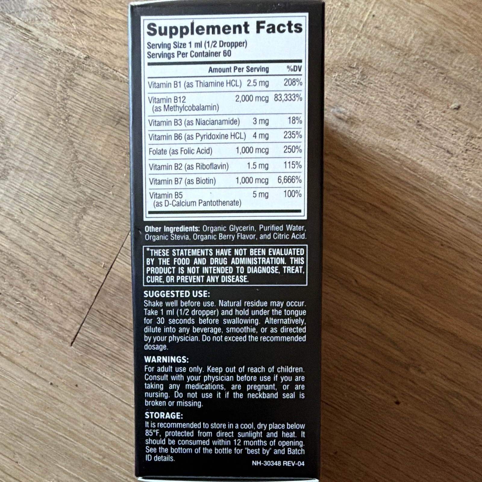 Nutra Harmony 8-in-1 B-Complex Methyl B12 Organic Liquid Vitamin 2 fl oz