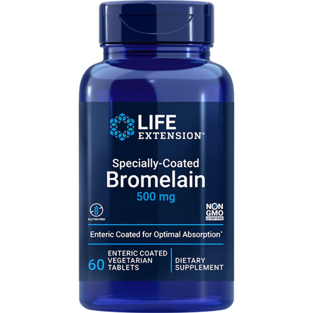 Life Extension Specially-Coated Bromelain 500 mg, 60 enteric-coated veggi tabs