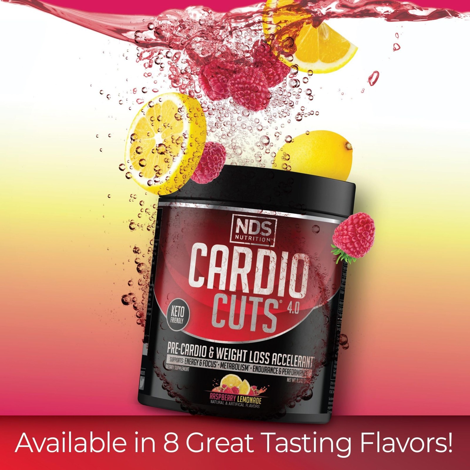 NDS Nutrition Cardio Cuts 4.0 – Raspberry Lemonade – 8.6 oz.
