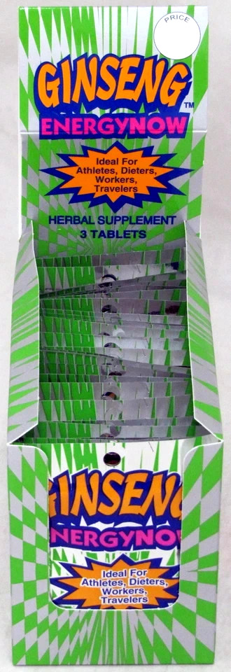 Ginseng Energy Now Herbal Supplements Box of 24 Packs 72 Pills Weight Loss